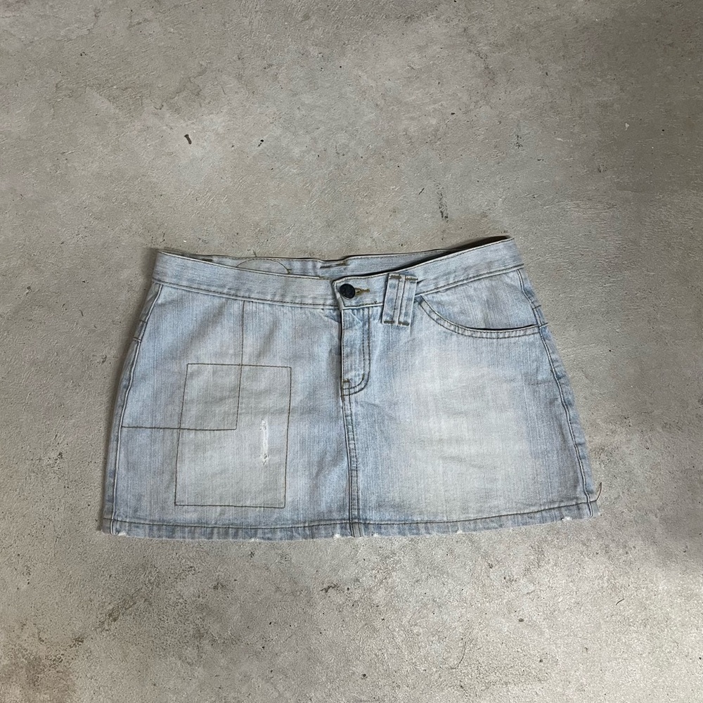 Light Blue Denim Mini Skirt